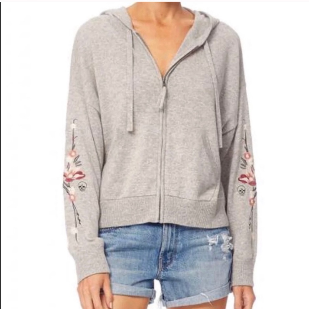 Skull Cashmere Claude embroidered cashmere hoodie